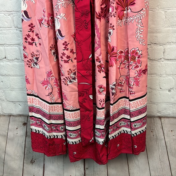 BloomChic Pink Floral Belted Surplice Midi Dress Plus Size 14/16 1X - Picture 5 of 6